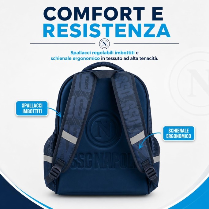 Colourbook Zaino Scuola Napoli Pallone Omaggio