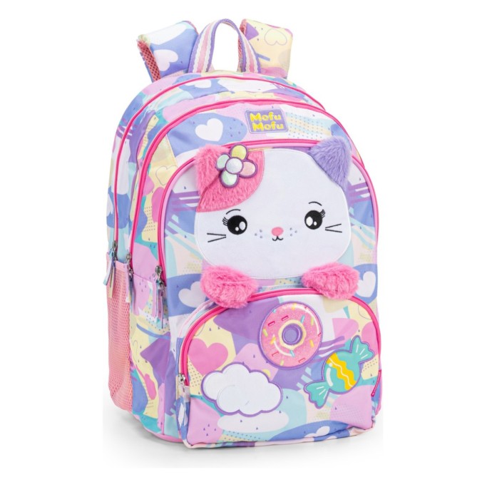 Zaino Scuola Organizzato Gatto Mofumofu
