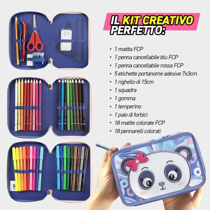 MOFU MOFU Astuccio Scuola 3 zip Panda