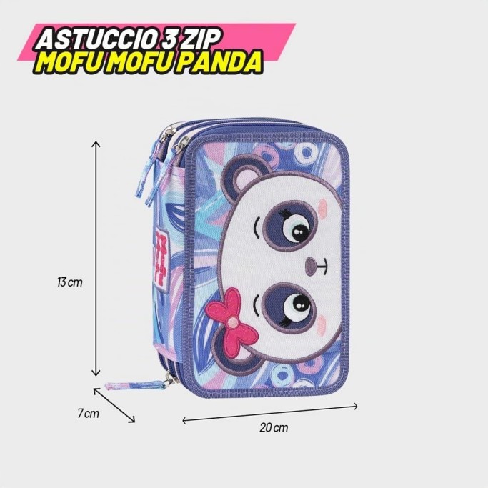 MOFU MOFU Astuccio Scuola 3 zip Panda