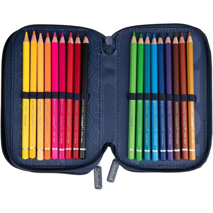 Colourbook Astuccio Scuola 3 Zip Napoli Ufficiale