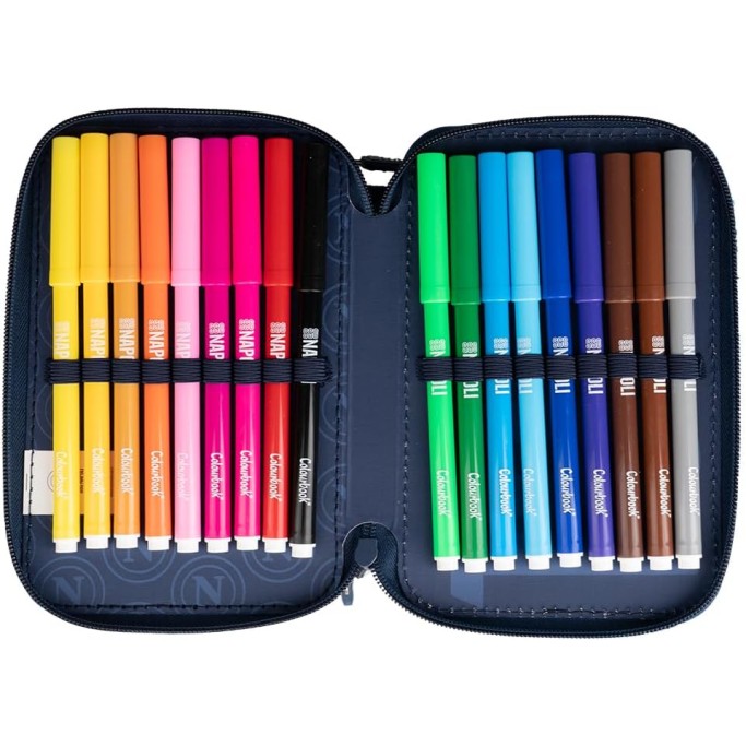 Colourbook Astuccio Scuola 3 Zip Napoli Ufficiale