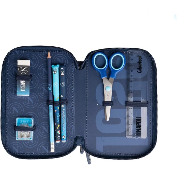 Colourbook Astuccio Scuola 3 Zip Napoli Ufficiale