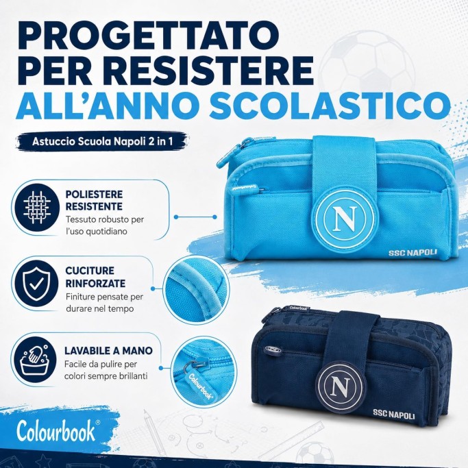 Colourbook Astuccio Scuola Napoli 2 in 1