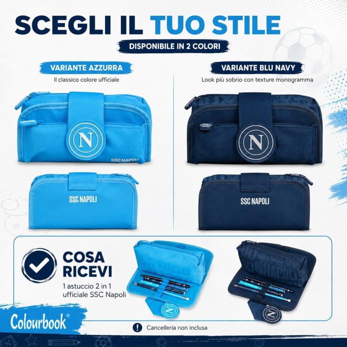 Colourbook Astuccio Scuola Napoli 2 in 1