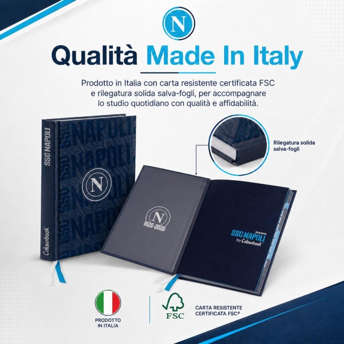 Colourbook Diario Scuola 2026 2027 SSC Napoli