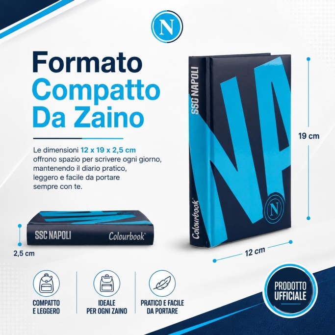 Colourbook Diario Scuola 2026 2027 SSC Napoli