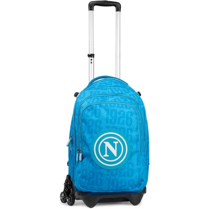Colourbook Zaino Trolley Scuola Napoli Ufficiale 4 in 1 Con Pallone