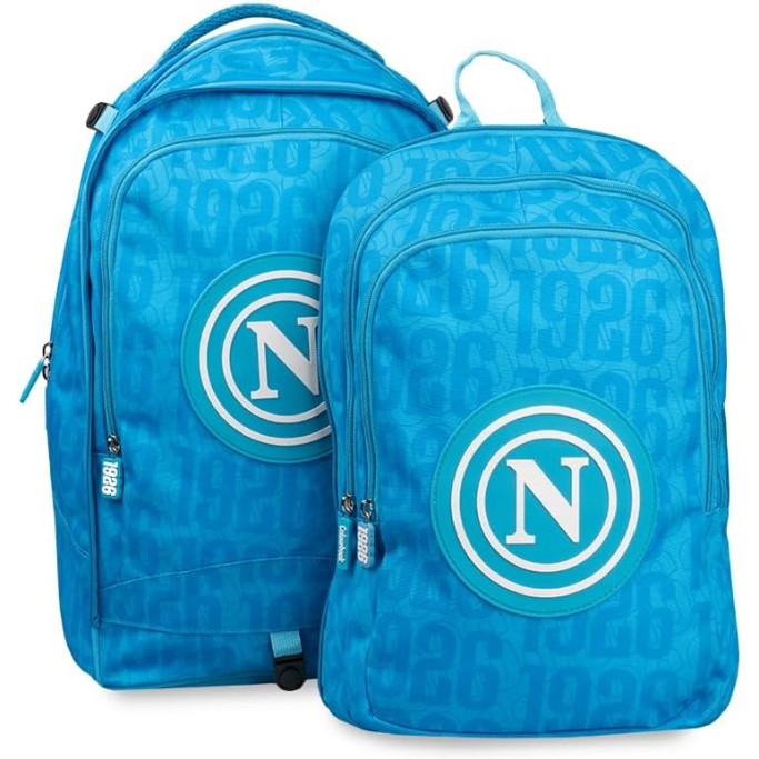 Colourbook Zaino Trolley Scuola Napoli Ufficiale 4 in 1 Con Pallone