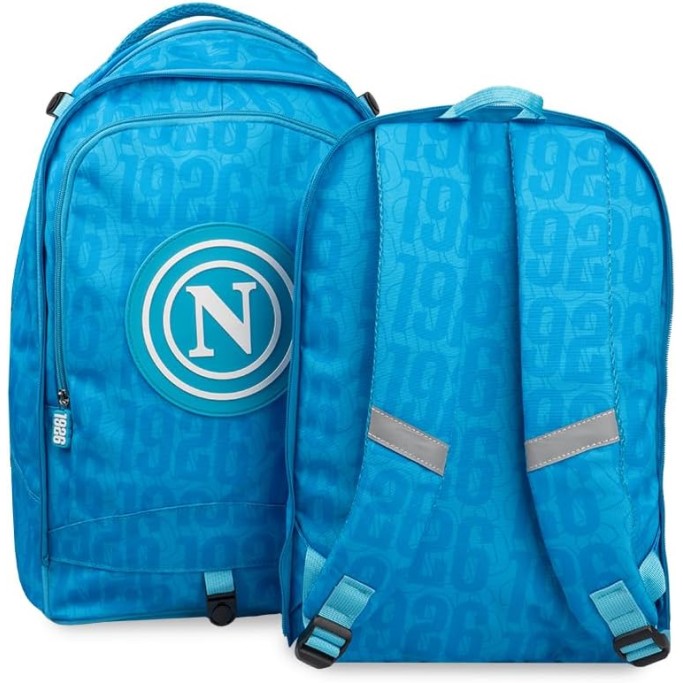 Colourbook Zaino Trolley Scuola Napoli Ufficiale 4 in 1 Con Pallone