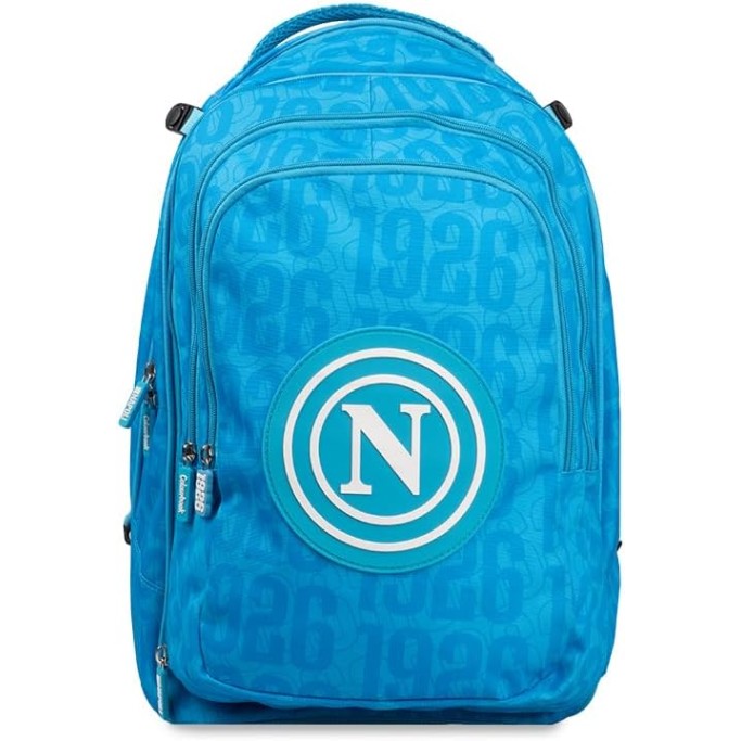 Colourbook Zaino Trolley Scuola Napoli Ufficiale 4 in 1 Con Pallone