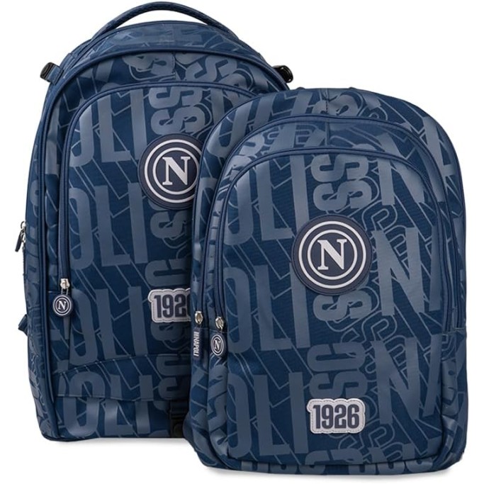 Colourbook Zaino Trolley Scuola Napoli Ufficiale 4 in 1 Con Pallone