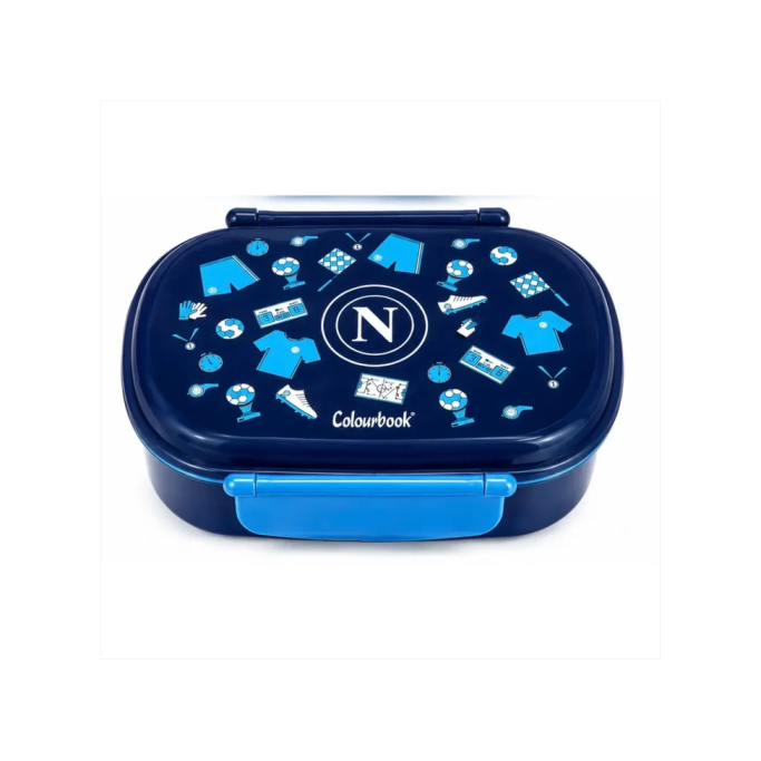 Portamerenda SSC Napoli Colourbook con Posate 2 Scomparti