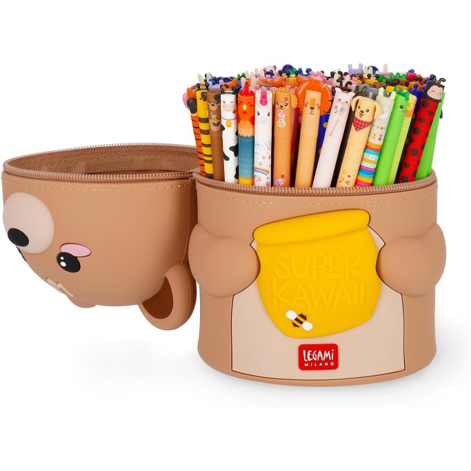 Legami, Astuccio Super Kawaii, 13x19x13 cm,Teddy Bear + in omaggio una penna Fattoria