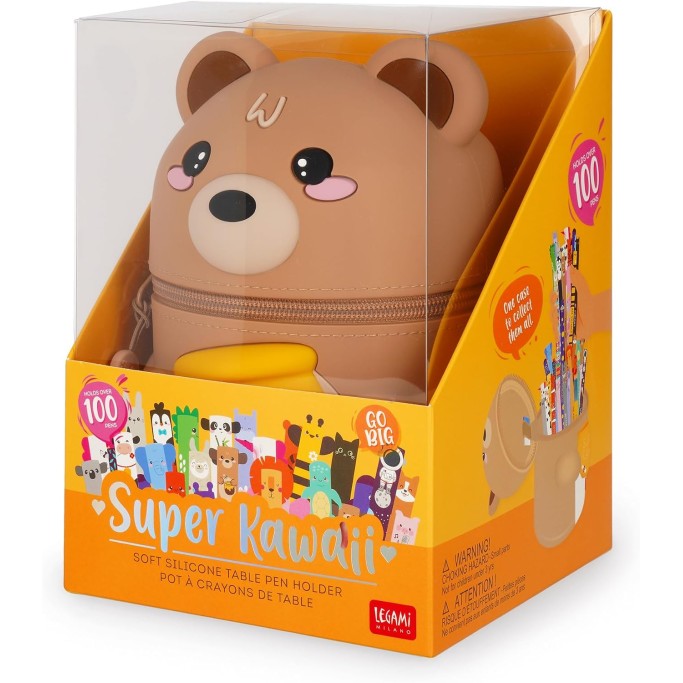 Legami, Astuccio Super Kawaii, 13x19x13 cm,Teddy Bear + in omaggio una penna Fattoria