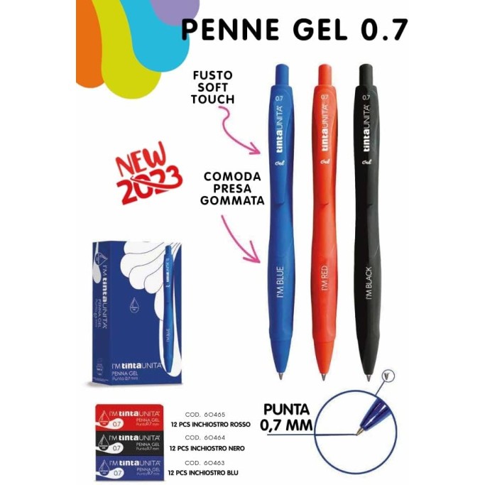 TINTA UNITA ,PENNA GEL MM. 0,7