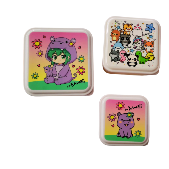 SO KAWAII SET PORTA MERENDA WOLFY o HIPPO