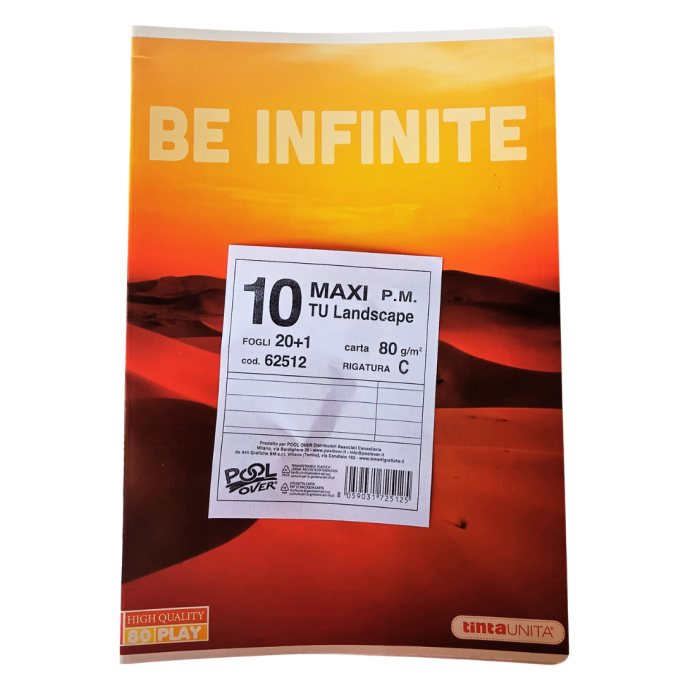 Tinta Unita, Maxi Quaderno Tu Landscape confezione da 10 assortiti 80g