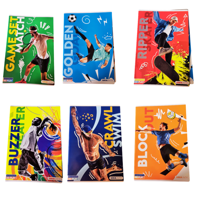 Tinta Unita, Maxi Quaderno Tu Sport confezione da 10 assortiti 80g