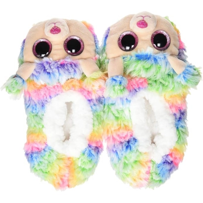 Ty, Pantofole in peluche barboncino Rainbow