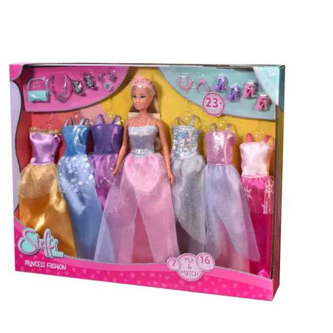 Simba, Steffi Love Princess Fashion, con 6 vestiti e 16 accessori