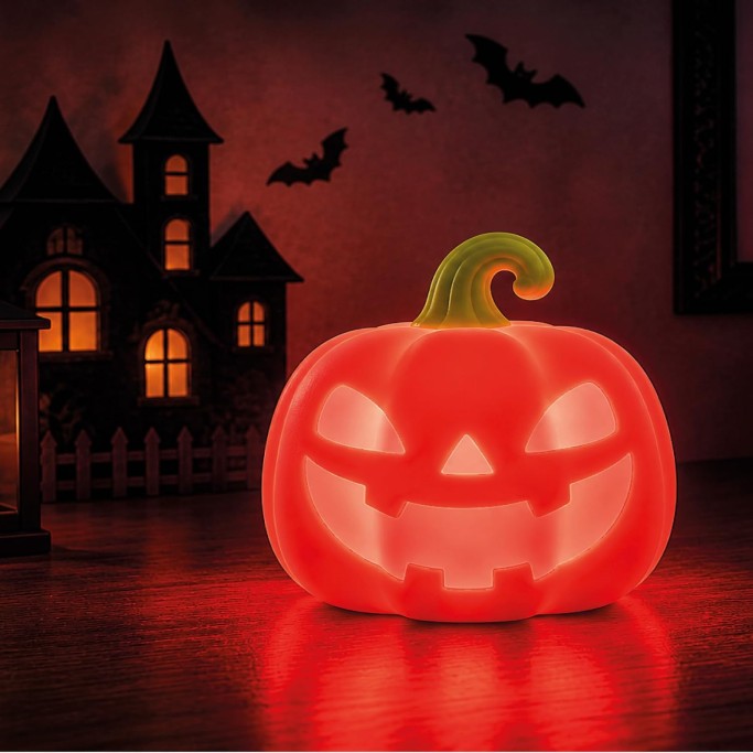 Legami, Halloween  Luce Led Ricaricabile in Silicone, Soft Dreams, Zucca di Halloween