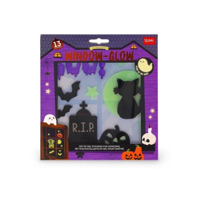 Legami, Halloween Set di Adesivi in Gel per Finestra - BOO