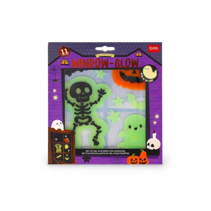 Legami, Halloween Set di Adesivi in Gel per Finestra -SKELETON