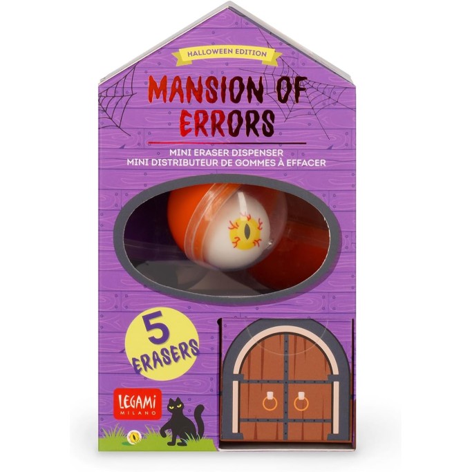 Legami, Halloween Mini Distributore di 5 Gomme da Cancellare