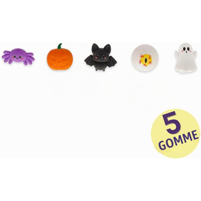 Legami, Halloween Mini Distributore di 5 Gomme da Cancellare