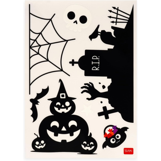 Legami, Halloween Set di 40 Adesivi Elettrostatici per Finestra Windo-Wow
