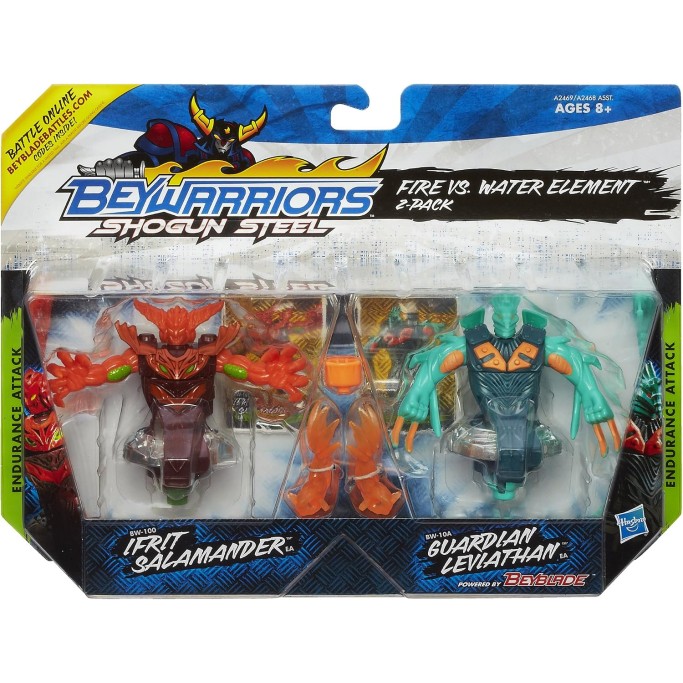 Beyblade Shogun Steel BeyWarriors Fire vs. Water Element