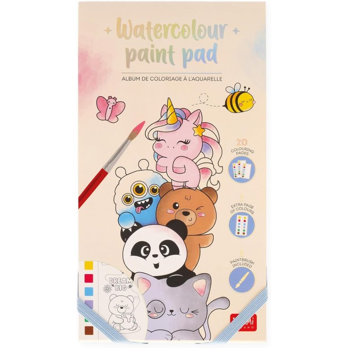 Legami, Album da colorare con Acquarelli, Cute Animals, Carta Spessa