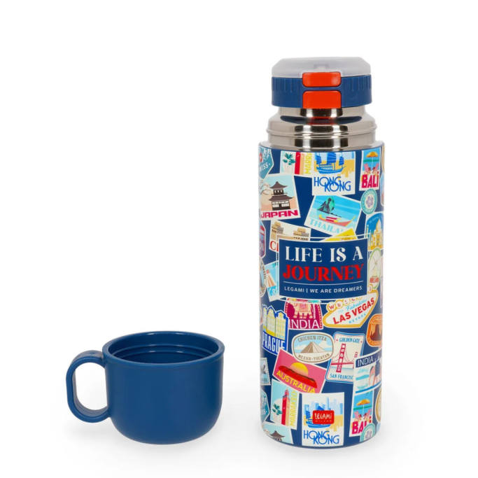 Legami, Borraccia Termica Travel, Tazzina inclusa, capacità max 500 ml