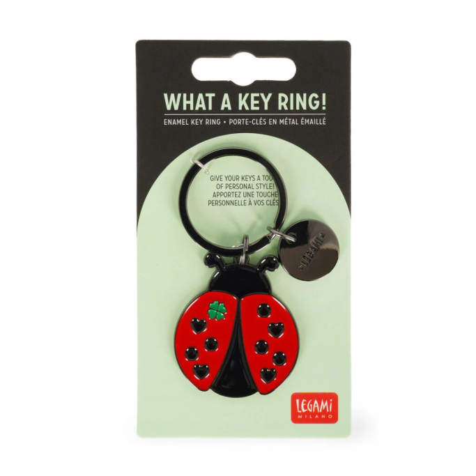 Legami, Portachiavi in Metallo Smaltato, Ladybug, Coccinella, What a Key Ring!