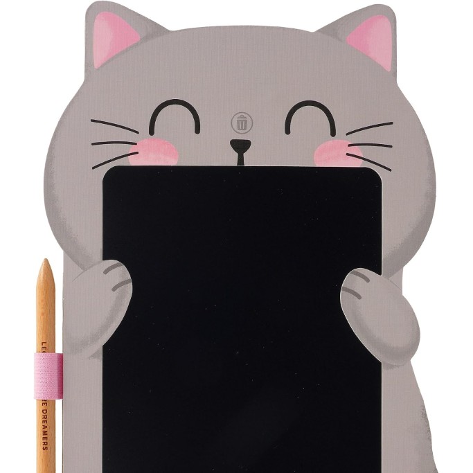 Legami, Lavagna Kitty portatile LCD in Cartone, 1 Matita, Tratto Multicolore