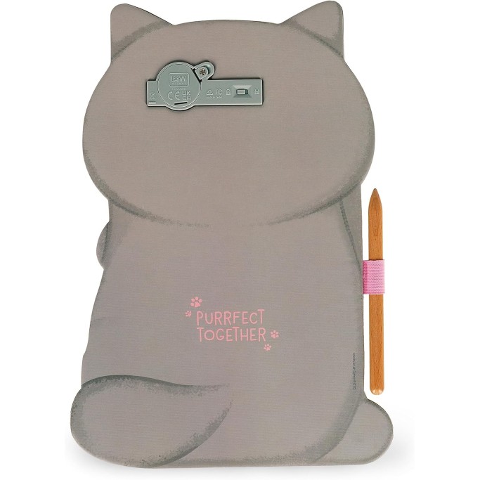 Legami, Lavagna Kitty portatile LCD in Cartone, 1 Matita, Tratto Multicolore