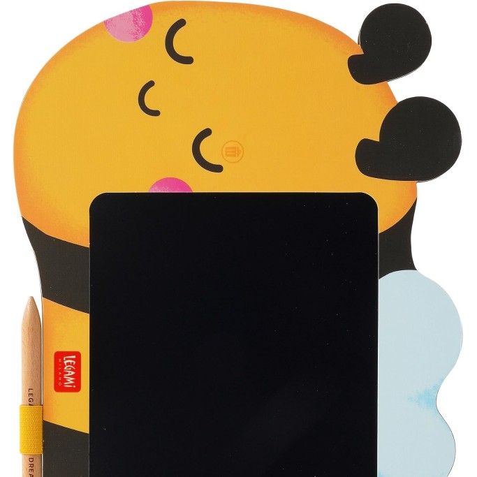 Legami, Lavagna Bee, Ape portatile LCD in Cartone, 1 Matita, Tratto Multicolore