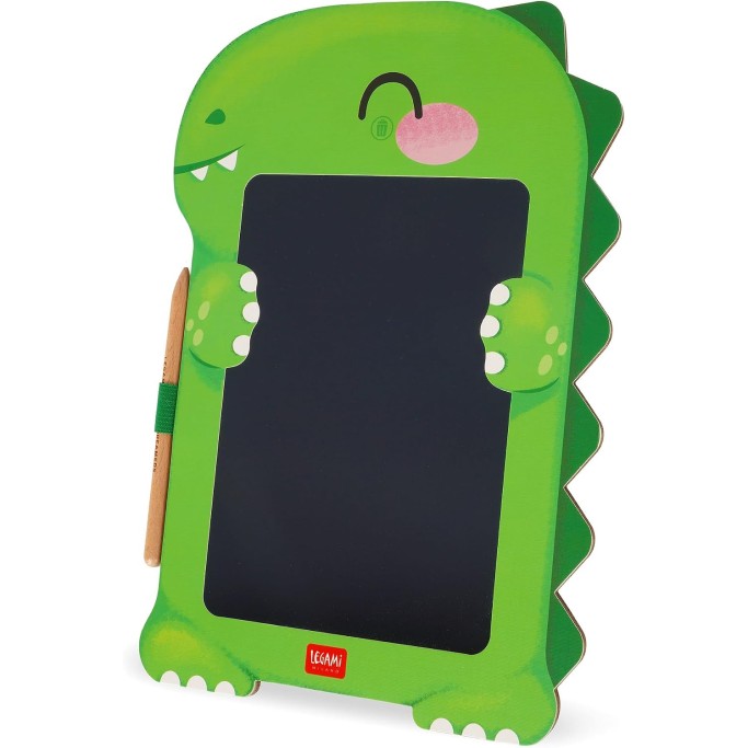 Legami, Lavagna Dinosauro portatile LCD in Cartone, 1 Matita, Tratto Multicolore