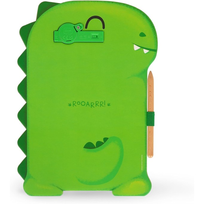 Legami, Lavagna Dinosauro portatile LCD in Cartone, 1 Matita, Tratto Multicolore