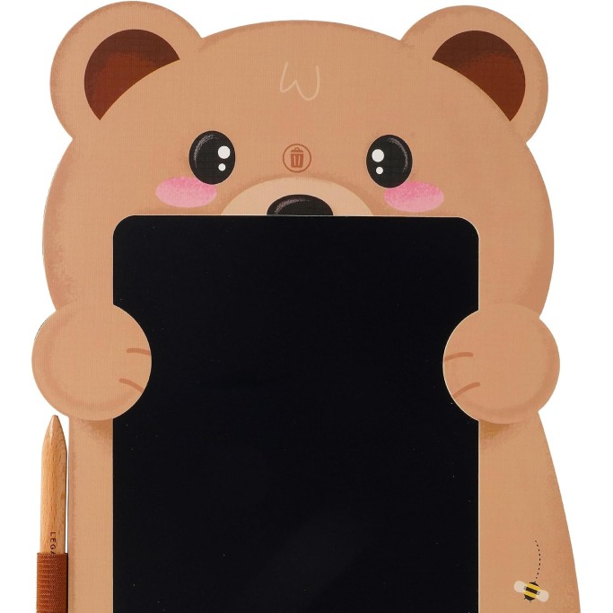 Legami, Lavagna Teddy Bear, Orso, portatile LCD in Cartone, 1 Matita, Tratto Multicolore