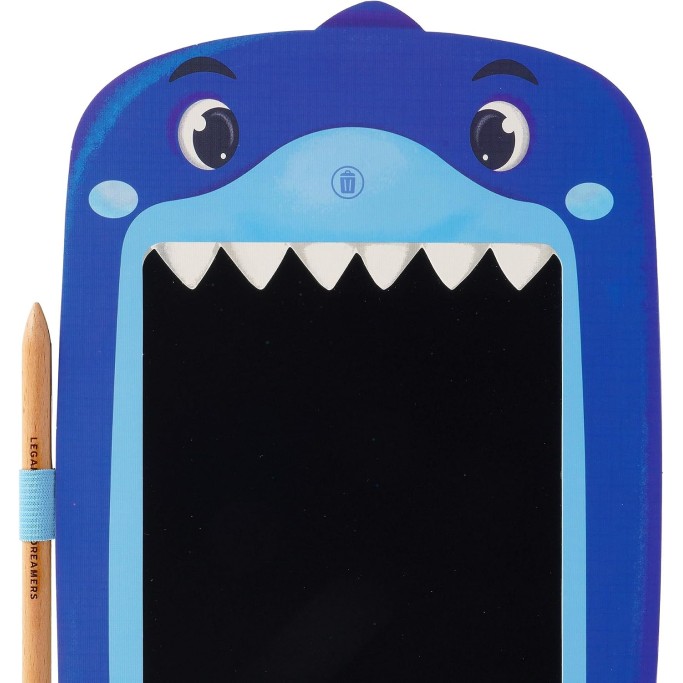 Legami, Lavagna shark, squalo portatile LCD in Cartone, 1 Matita, Tratto Multicolore
