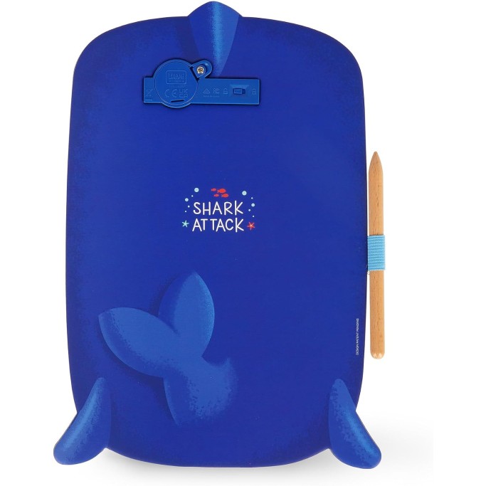 Legami, Lavagna shark, squalo portatile LCD in Cartone, 1 Matita, Tratto Multicolore