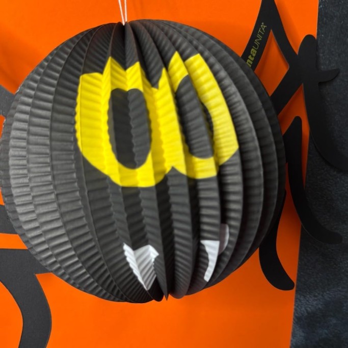 Tinta Unita, Kit 2 Festoni Halloween, Decorazione in Carta Richiudibile, Varianti Zucca e Spider