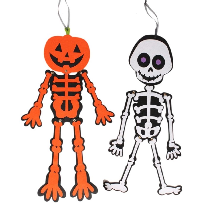 Tinta Unita,Set 2 Pezzi Decorazioni Halloween in Feltro da Appendere, 50 cm