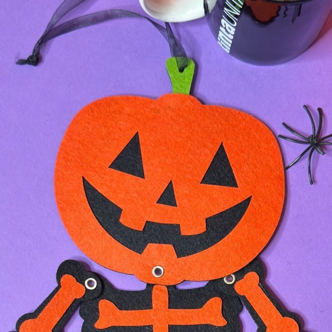 Tinta Unita,Set 2 Pezzi Decorazioni Halloween in Feltro da Appendere, 50 cm