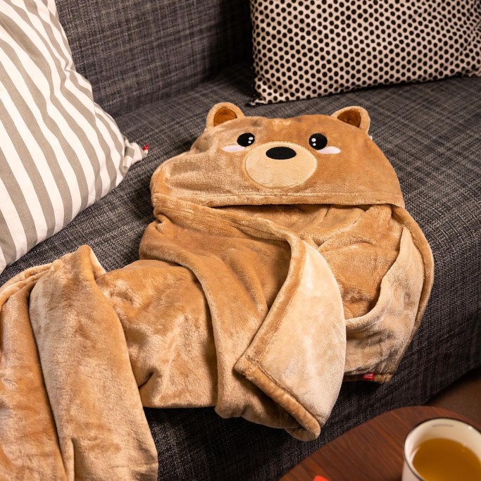 Legami, Coperta con Cappuccio Cosy Hugs! Tema Teddy Bear
