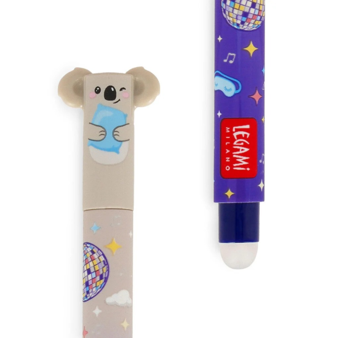 Legami, Penna a inchiostro gel cancellabile Koala "Sleeping la Vida Loca", inchiostro blu
