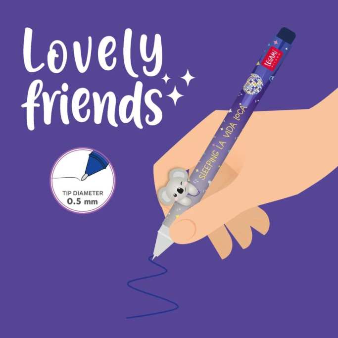 Legami, Penna Lovely Friends con Animaletto Decorativo Koala "Sleeping la Vida Loca"