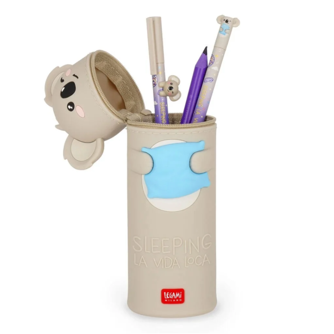 Legami, Astuccio Kawaii 2-in-1 in Silicone Koala "Sleeping la Vida Loca"